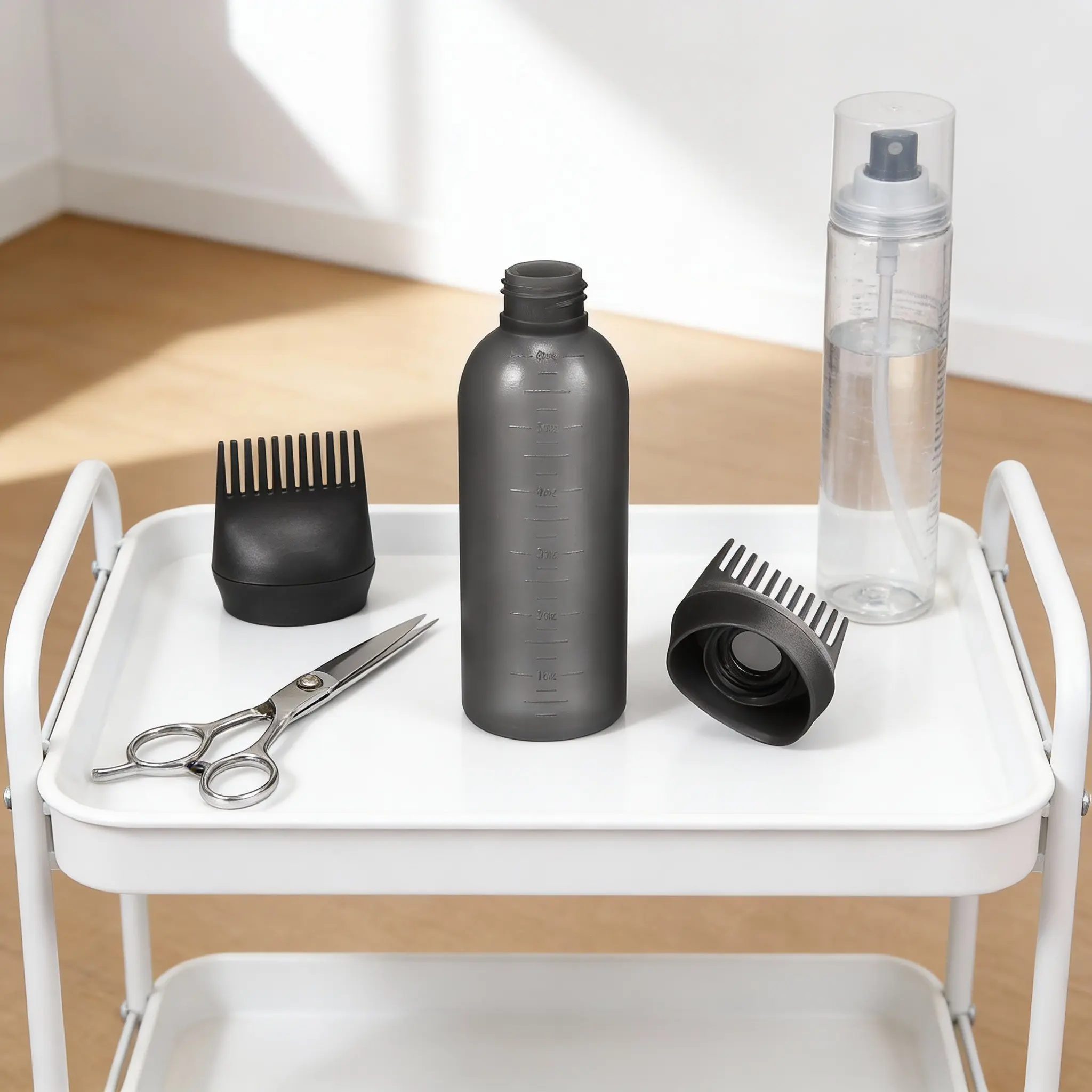 2Pcs Hair Washing Bottles Root Comb Applicator Bottle with Scale Leak Proof Squeeze Bottle Hair Dye Tool Oil Comb