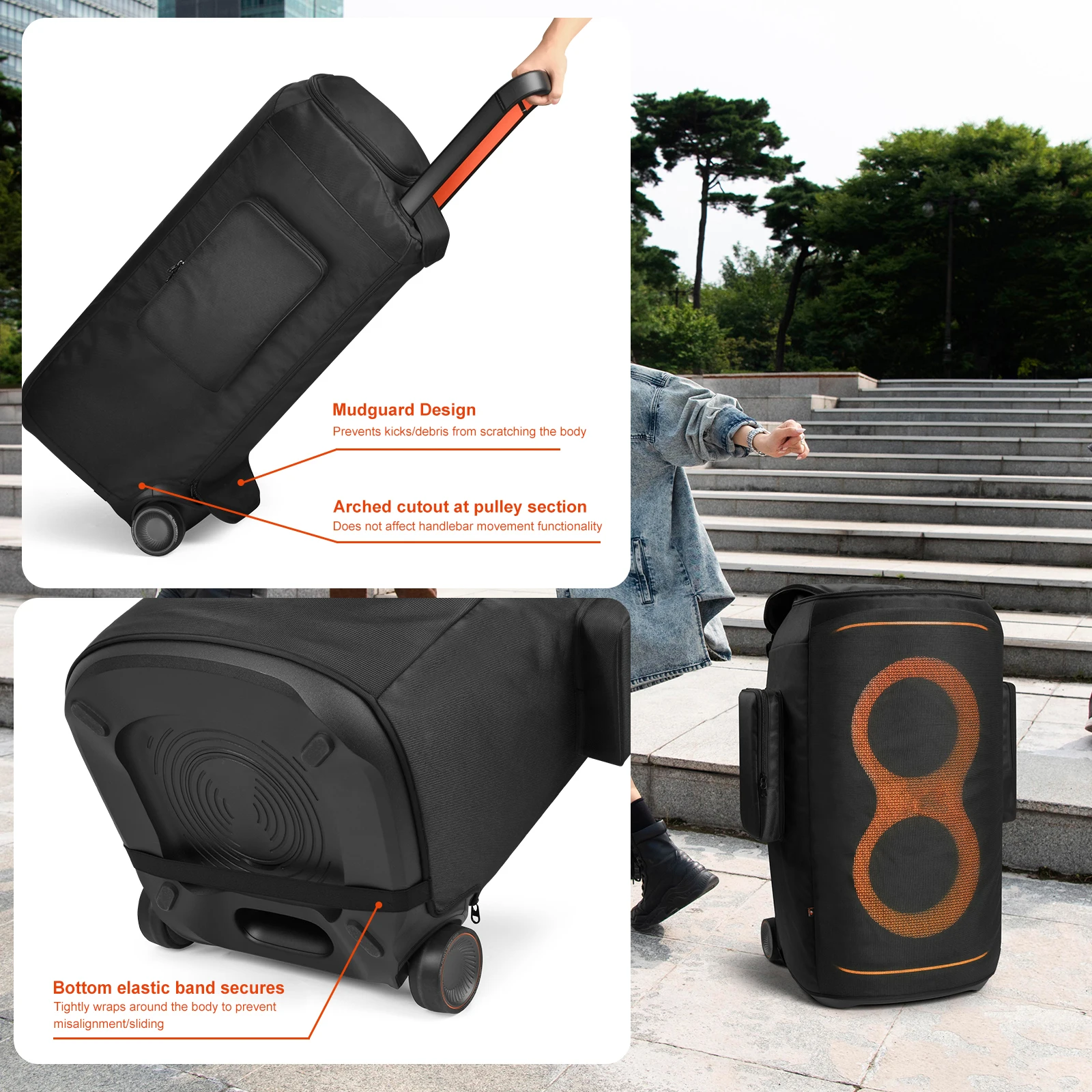 

Защитный чехол для колонки JBL PartyBox 520 с сетчатой вставкой и карманом для хранения, утолщенная нейлоновая сумка для хранения колонок на молнии