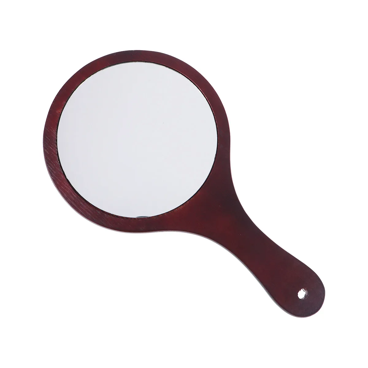 Wooden Handle Makeup Mirror with Premium Glass, Large Reflective Surface, Portable Grooming Mirror for Women