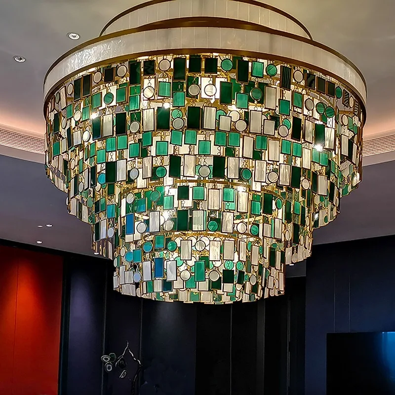 Hotel western restaurant wing chandelier, banquet hall ceiling lamp, high-end atmospheric villa duplex living room headlamp