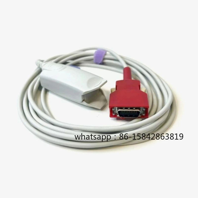 

Masimo 2054 Compatible SpO2 Sensor Probe Adult Finger Clip, Red 20-Pin Connector