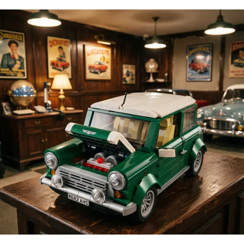 

Миниатюрная классическая зеленая машинка 10242, конструктор, модель автомобиля, игрушка для детей, подарок на день рождения, развивающая игрушка для детей