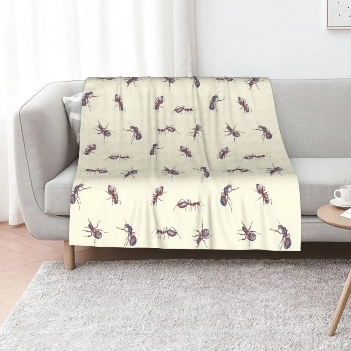 Ants pattern Throw Blanket Spring Fall Cozy Throw Blanket for Couch