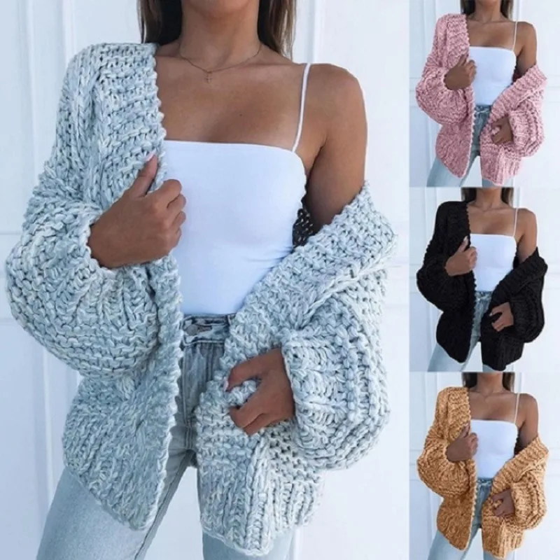 

Cardigan Women Sweaters New Cardigan Batwing long-sleeved Plush Loose Outside Knit Sweaters Women Fashion 2025