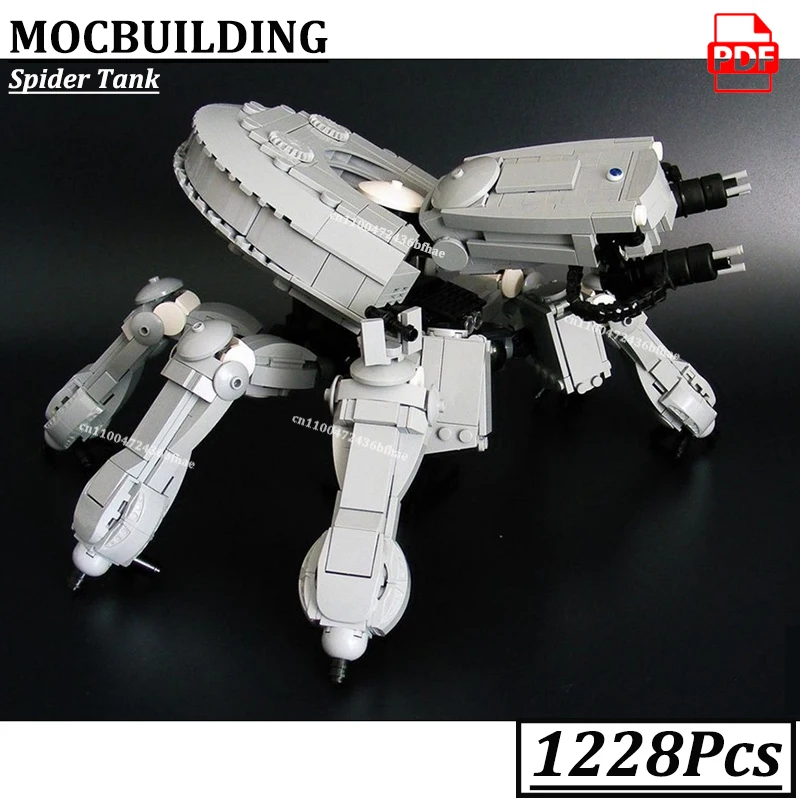 Ghost Shelled Tank Mecha Model Display MOCBUILDING Sci Fi T08A2-R3000 Tank Technology Construction Toys Gifts Presents