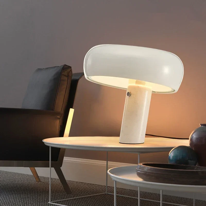 005 Simple Snoopy Italian marble mushroom lamp european style table decorative lighting for hotel living room bedroom