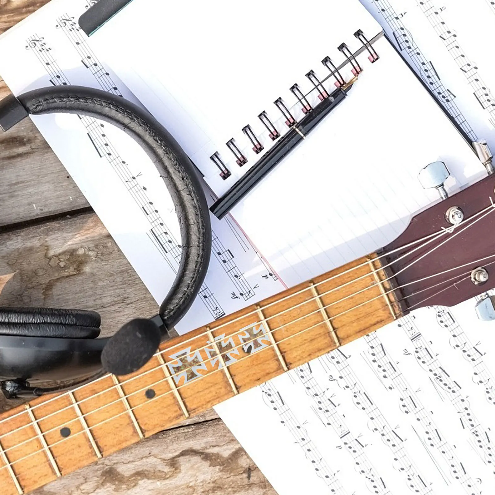

Guitar Cross Sticker Decorative Musical Instrument Fingerboard Electric PVC Decal Waterproof Creative Stickers for Guitar