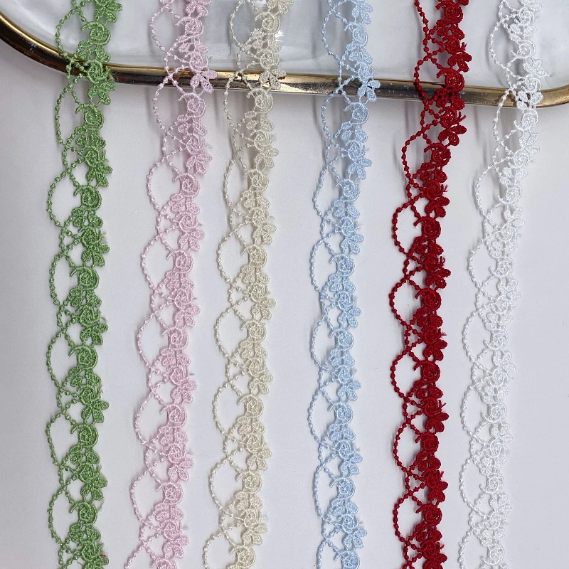 

60 ярдов растворимая белая, черная, красная кружевная лента с вышивкой, кружевная лента, сделай сам, швейная ткань, бейка, африканские кружевные аппликации