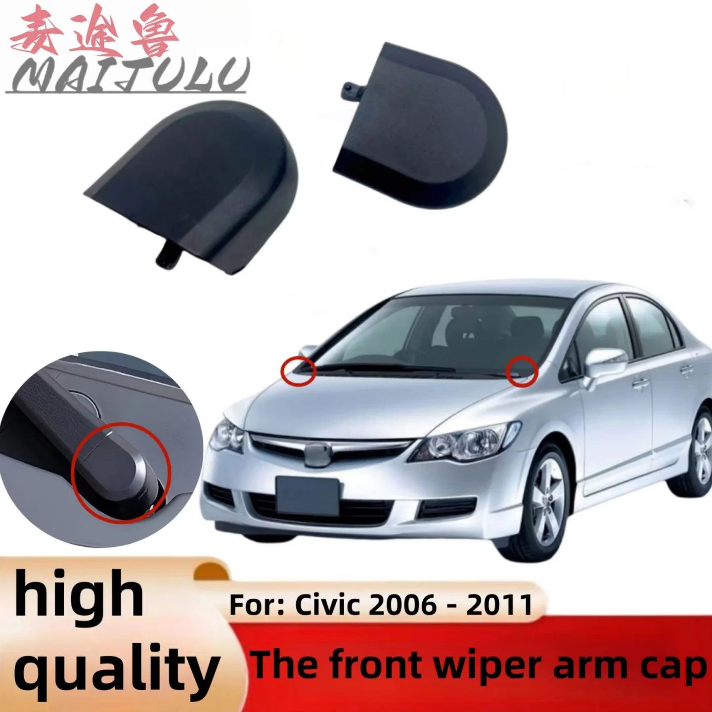 

2pcs Front Windshield Wiper Arm Cover Cap for HONDA for CIVIC 2006 - 2011 FA1 FD1 FD2 76602-SNA-A01 76601-SNA-A01
