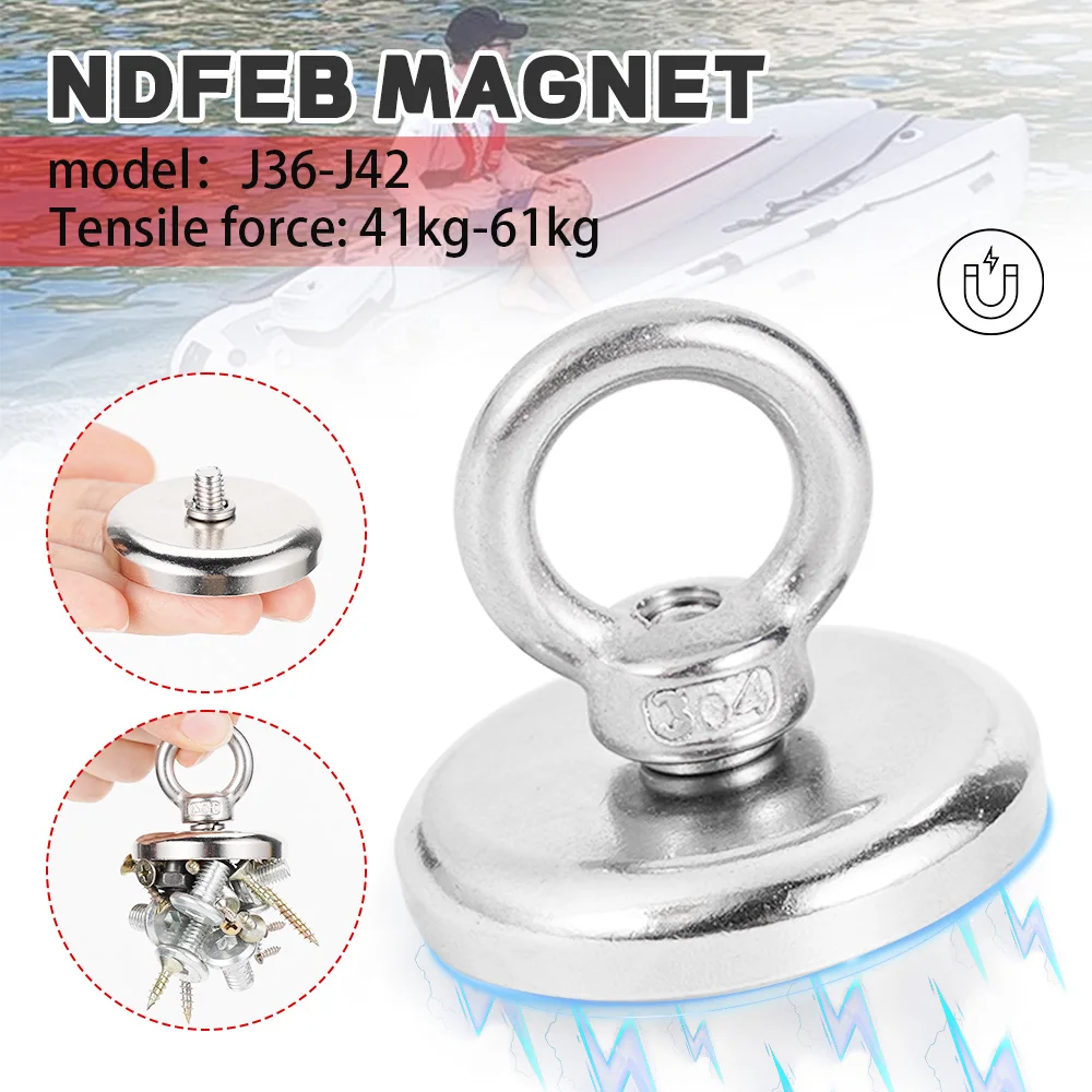 Super Strong Salvage Magnets Neodymium Magnet Hooks Salvage Magnets Searcher Powerful Neodymium Magnet for Fishing