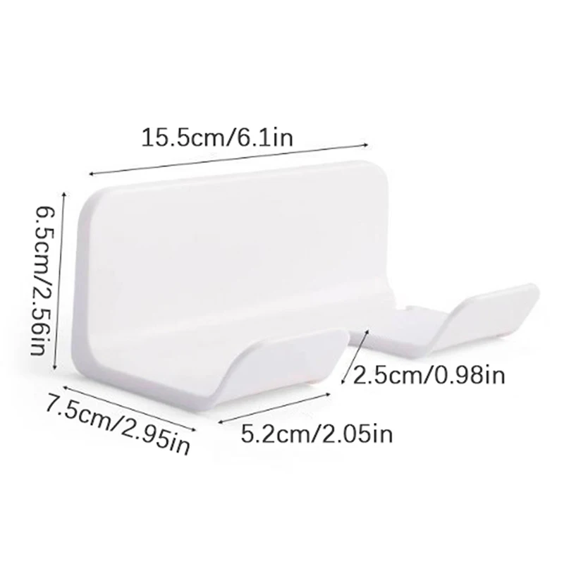 1pc Bathroom Wall Mounted Hair Dryer Holder Shower Storage Rack Self-adhesive Plastic Household Washroom Organization Shelves