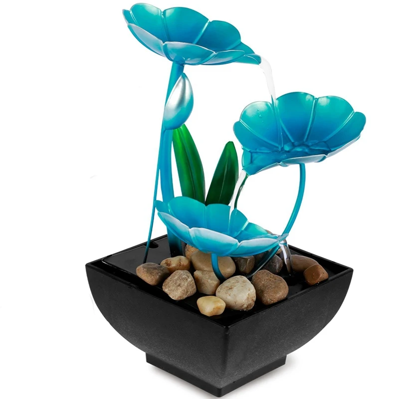 

Tabletop Fountain Meditation Water Fountain Flower Mini Waterfall Fountain Decorations Sound Relaxation Lotus Ornament