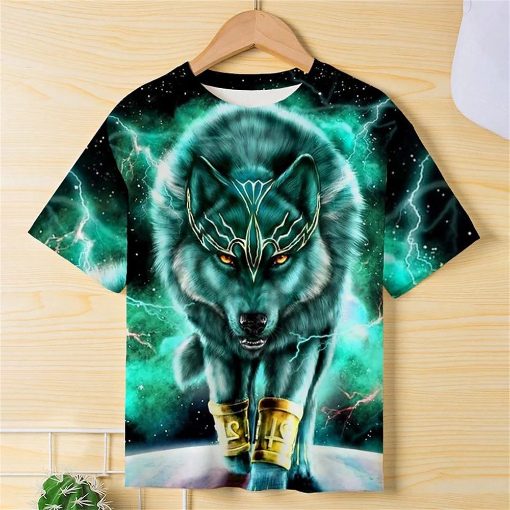 

2025 New Animal Wolf 3d Print Boy T Shirts Kids T Shirt For Boys Short Sleeve Top Tee Boy Clothes Summer