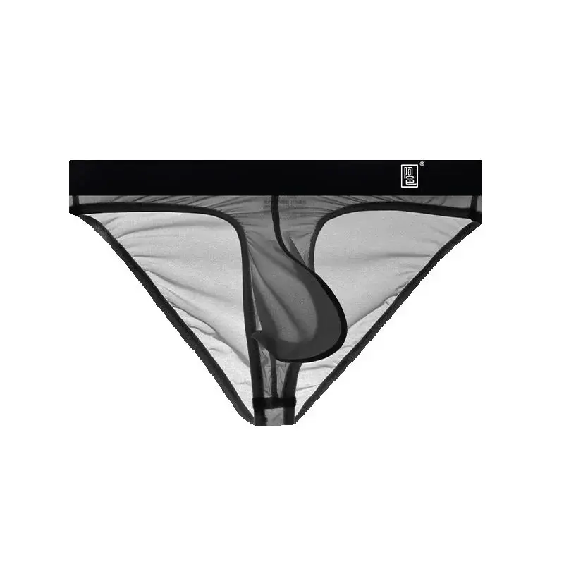 

Мужское нижнее белье из прозрачного эластичного материала 50G, ультратонкие бесшовные шорты из ледяного шелка, мужские шорты-треугольники A835