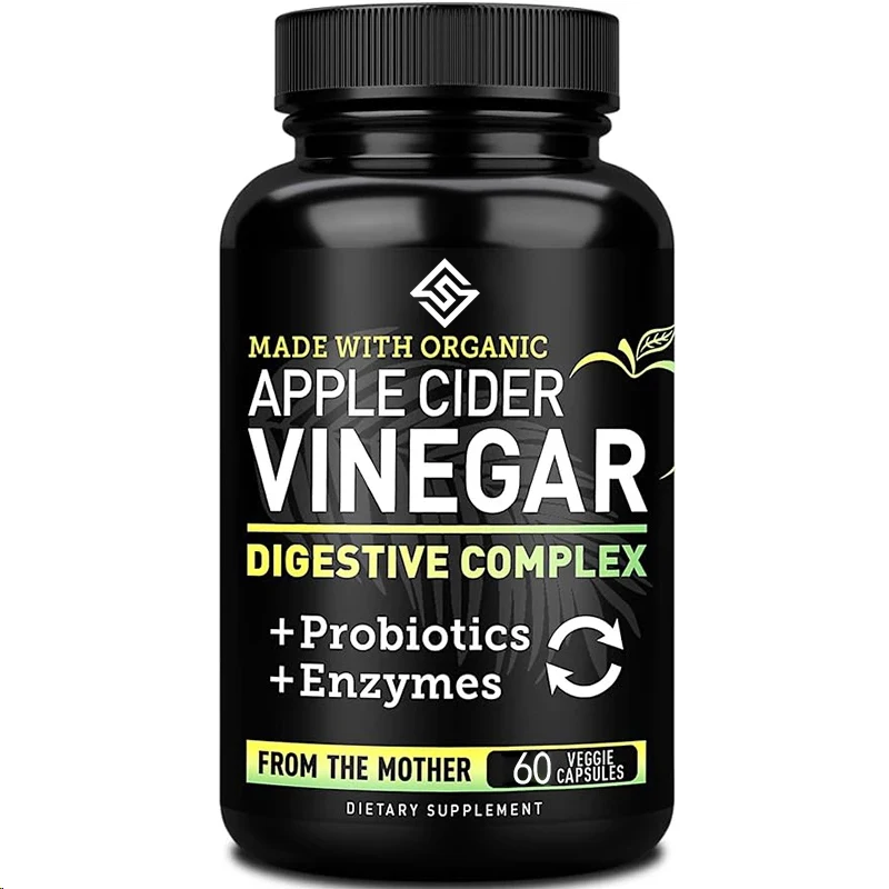 Organic Cider Vinegar Capsules+digestive Enzymes And Probiotics, Original Cider Vinegar Pills And Fiber Supplements