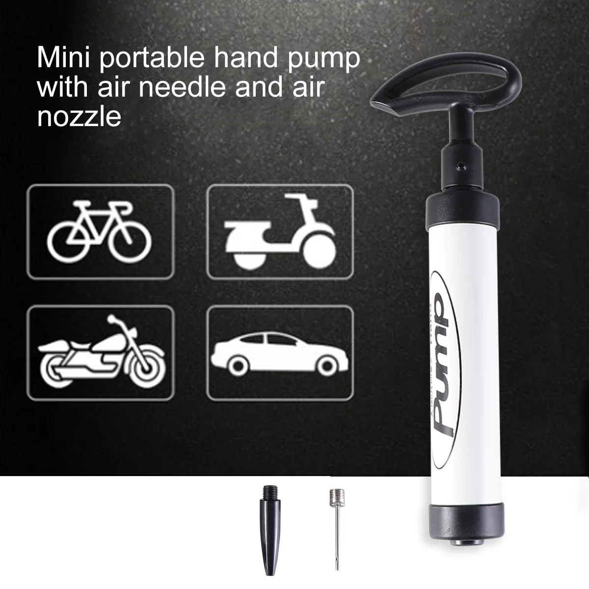 Mini Portable Hand Pump with a Gas Pin & an Air Faucet Bike Inflator Bike Pump Hand Air Pump for Basketball Volleyball Gym Ball