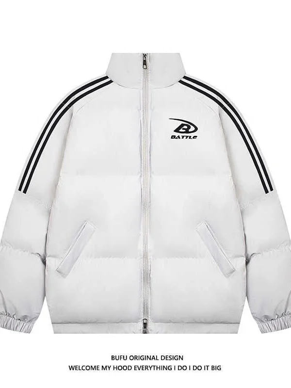 

Утепленная хлопковая куртка большого размера на молнии, свободного кроя, с воротником-стойкой, новая зимняя модель, парная верхняя одежда, комфортное хлопковое пальто