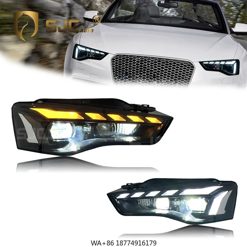 

Автомобильное освещение, автозапчасти для светодиодных фар A5 2012-2016, полностью светодиодные фары в стиле RS, дневные ходовые огни