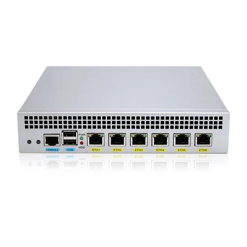 Enterprise 6-Port Gigabit Firewall Appliance Intel Celeron J4125 AES-NI Fanless 8GB 512GB VPN Network Security Router