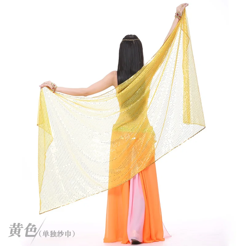 210X95cm destaque lenço de mão, lenço de mão de lantejoulas para dança do ventre, cachecol de dança do ventre fio de dança