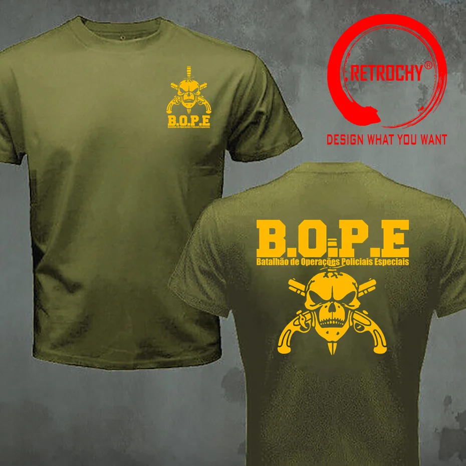 Brazil BOPE Elite Special Force T Shirt Black Beige White Cotton O-Neck Summer Short Sleeve Casual Mens T-shirt Plus Size S-6XL