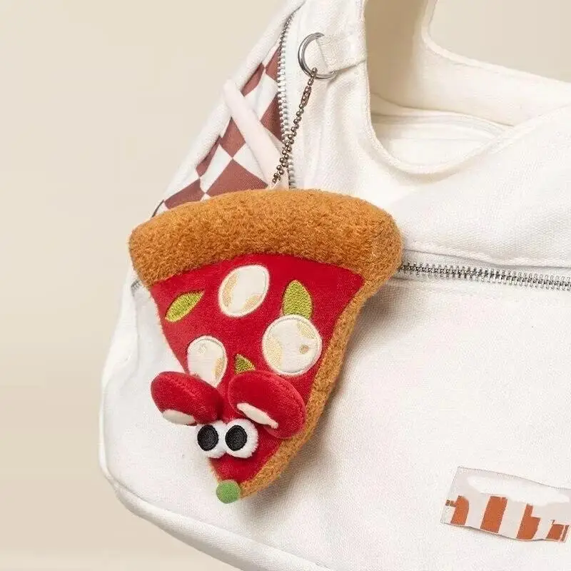 New Pizza Mouse Plush Keychain Creative Food Plushie Doll Bag Pendant Funny Rat Stuffed Toy For Friends Birthday Gift Kawaii