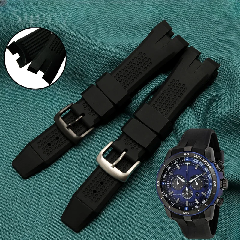 For Citizen Aw1477 Aw1476 Aw1479 Ca4154 Ca4155 S094828 Sports Men Breathable Waterproof Arc Interface Silicone Watchband 24mm