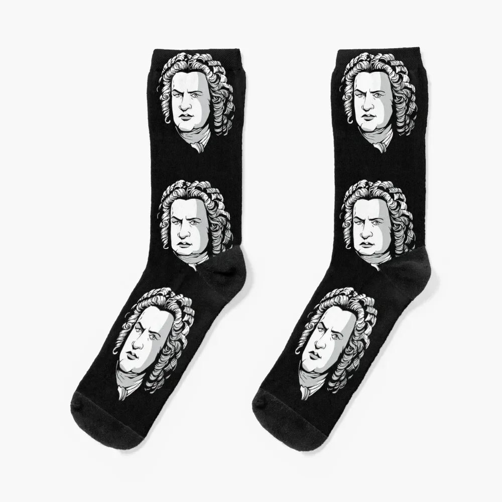 

Johann Sebastian Bach Socks fashionable halloween cool Christmas Socks Man Women's man New year's colored Ladies Socks Men's