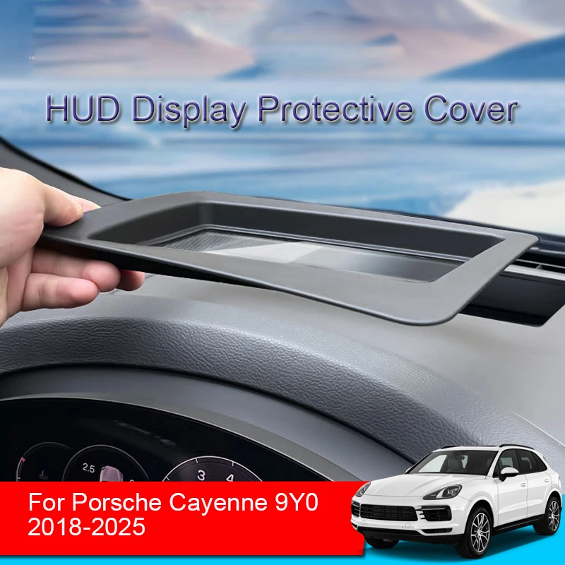 Car HUD Display Protective Cover For Porsche Cayenne 9Y0 2018-2025 Head Up Display Reflective Protect Screen Dustproof Accessory