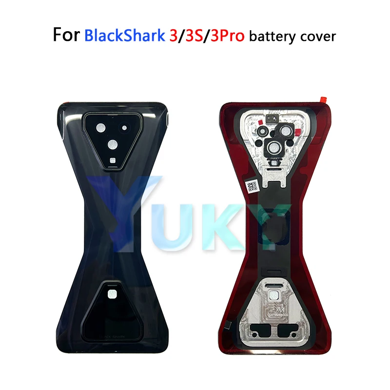 New For Xiaomi Black Shark 3 Shark3 Pro Back Battery Cover Glass Panel Door Rear Housing Case Shark3 Pro with Adhesive