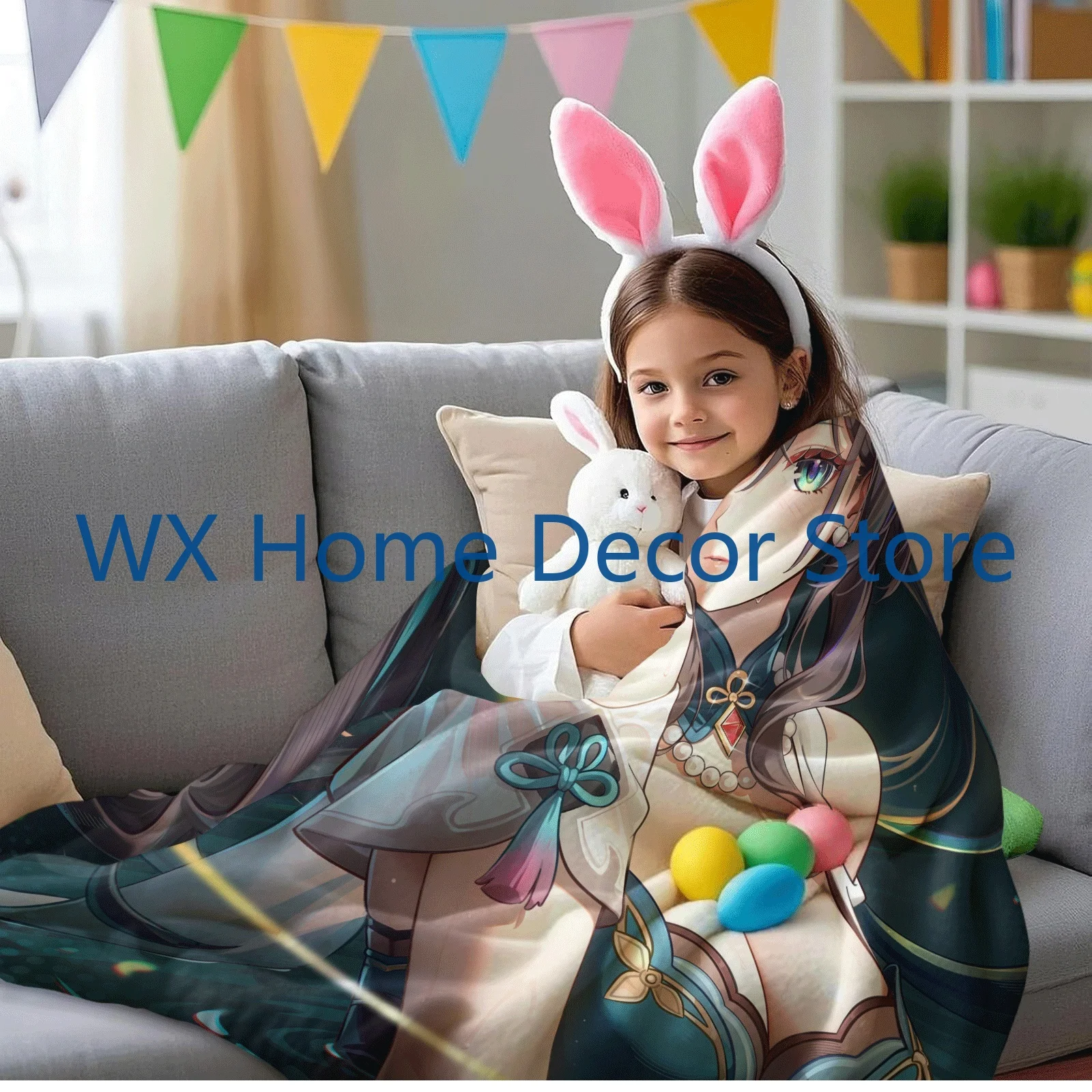 أنيمي هونكاي ستار السكك الحديدية روان مي البطانيات أريكة الزخرفية لفصل الشتاء غرفة نوم الديكور بوهو ديكور المنزل المفرش على السرير