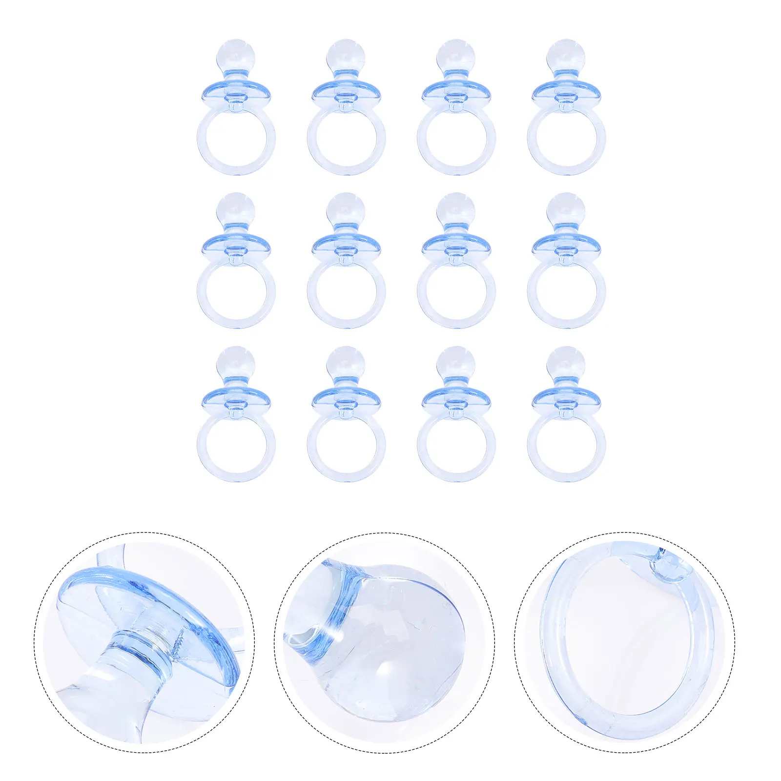

20 Pcs Mini Pacifier Decorations Transparent Plastic Baby Shower Party Supplies Favors Games Prizes Scatter Neutral Girl Boys