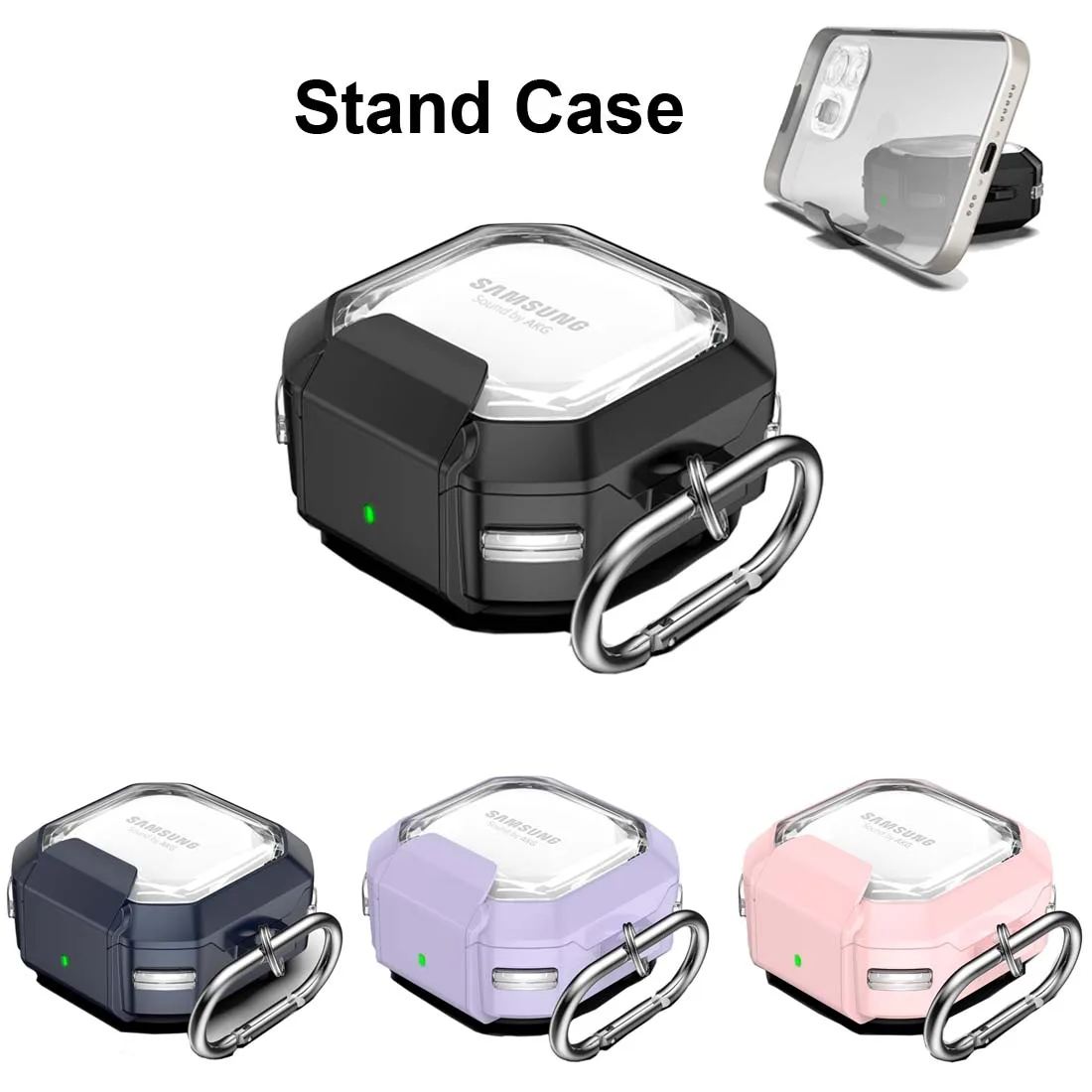 

Stand Holder Lock Case Cover for Samsung Galaxy Buds FE / Galaxy Buds 2Pro / Galaxy Buds Pro / Galaxy Buds Live Headphone Case