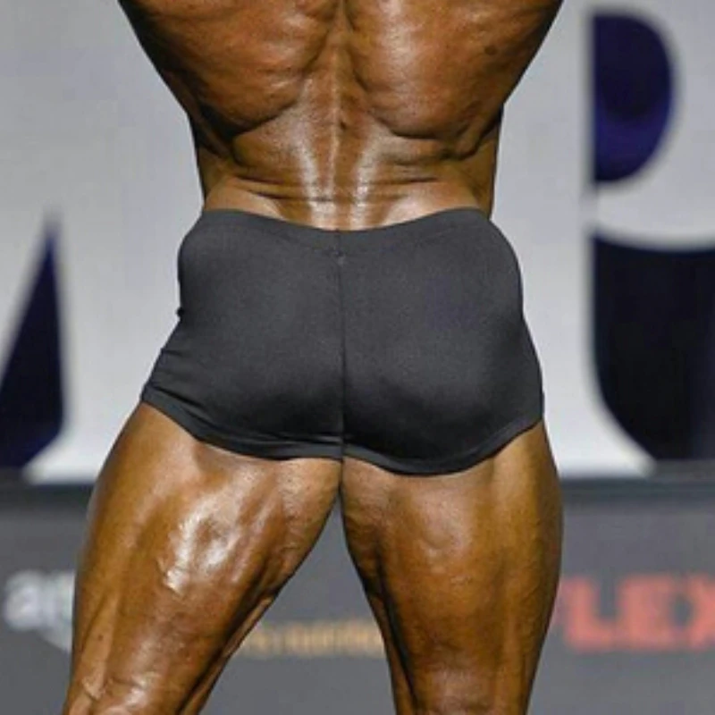 IFBB NPC WBFF Classical Fitness Competition Pants Black Professional Bodybuilding Posing Trunks for Men Boxer Shorts