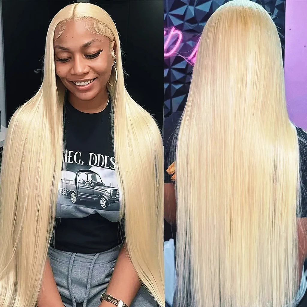 

Накладной парик из натуральных волос цвета медового блонда 613, длинный, прямой, с HD-кружевом 13x4/13x6, плотность 220, для женщин