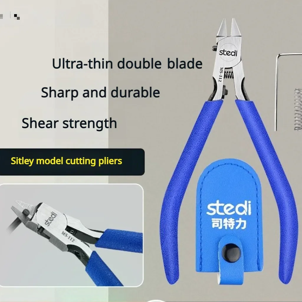 Stedi MS-112 Double Blade Flush Cutting Nipper Scissors Pliers Plastic Miniature Model Parts Cutting DIY Hobby Hand Tool