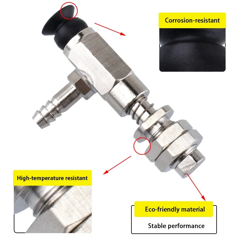 WEH16 Series Single Layer Side Porting Vacuum Suction Cup With Bumper Fitting WEH16-d5/d6/d8 High Suction Power For Robot Arm