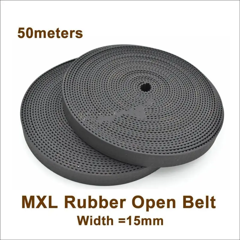 50 Meter MXL Open Timing Belt Width 15mm Rubber Belt Synchronous Fit MXL Timig Pulley MXL-15