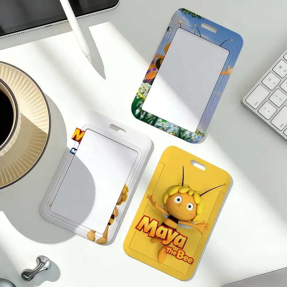 Cartoon M-Maya the Bee Badge Card Holder Student ID Case Daily Use Subway Commute Work Cover Office School Bus Protector