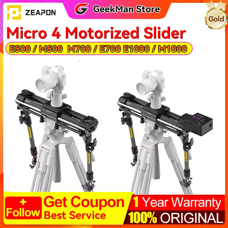 New ZEAPON Micro 4 Motorized Slider E500 E700 E1000 M500 M700 M1000 for DSLR Camera Video Double Distance Portable Slider