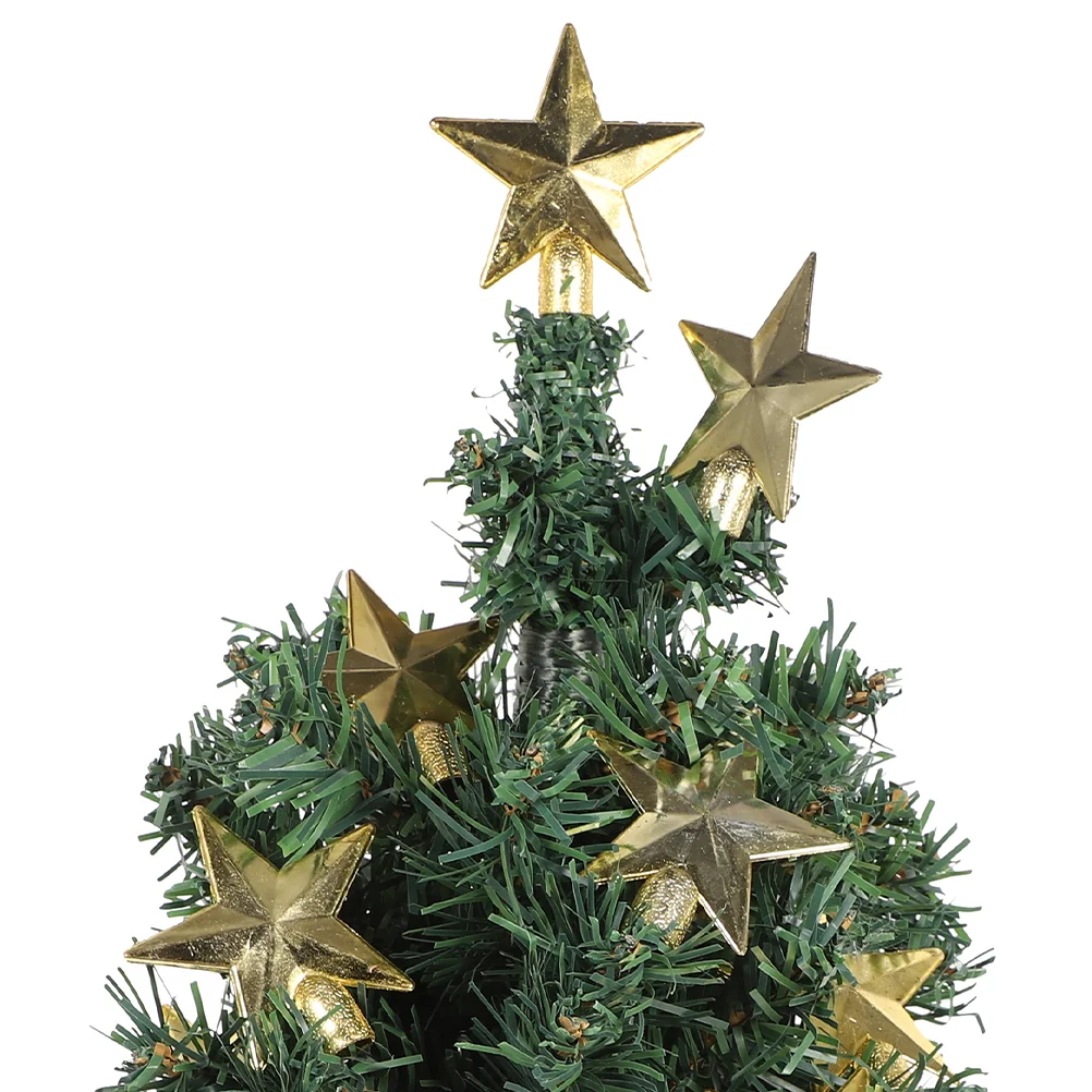 

10 Pcs Mini Christmas Tree Top Star Ornament Decoration Trees Decorate Topper Plastic Home