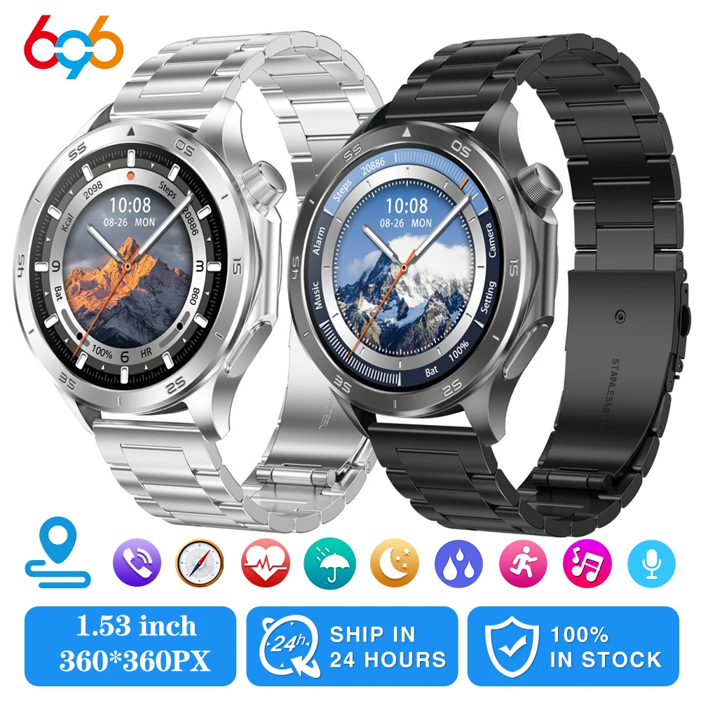 

GPS трек Смарт-часы Открытый синий зуб Вызов Сон Монитор сердечного ритма Компас Смарт-часы Мужчины Женщины Водонепроницаемый голосовой помощник