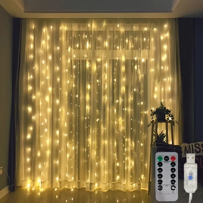 ستارة USB سلسلة ضوء عطلة LED الإضاءة عيد الميلاد السنة الجديدة 8 طرق مصابيح حفلات الزفاف عيد ميلاد غرفة المعيشة الديكور