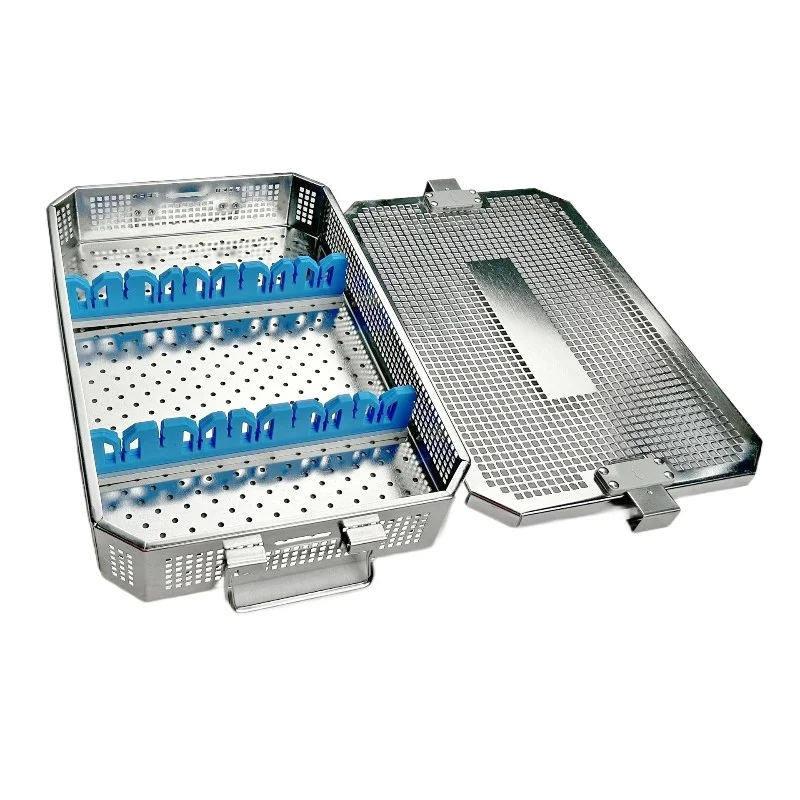 

Высококачественный стерилизационный лоток-корзина для дезинфекции, большая сетчатая корзина из нержавеющей стали для хирургических инструментов