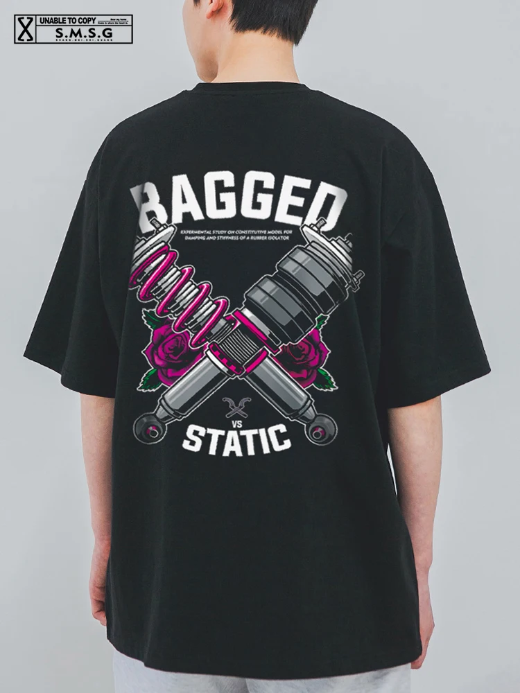 

SMSG Original Design of Air Posture Dangle Brace Shock JDM Modified Car Men's Shoulder Men's and Women's Short Sleeve Pure