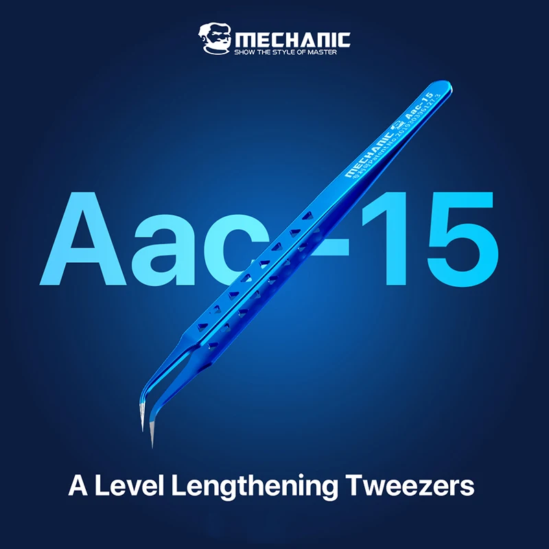 

MECHANIC AAC-15 Lengthened And Thickened Tweezers Flying Wire Clip Grade A Lengthened 8-Hole Tweezers For PCB Maintenance