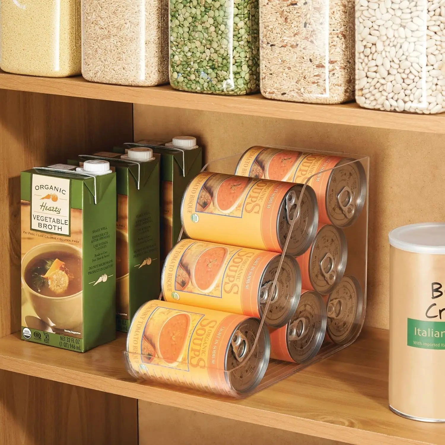 

Plastic Kitchen Storage Organizer Bins - 4 Pack, Clear
