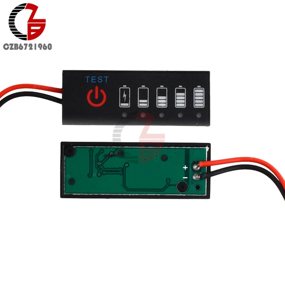 1-8S Battery Level Indicator 18650 Lipo Li-ion Capacity Board Charging Tester 5 LED Indicator Lights Battery Display Volt Meter