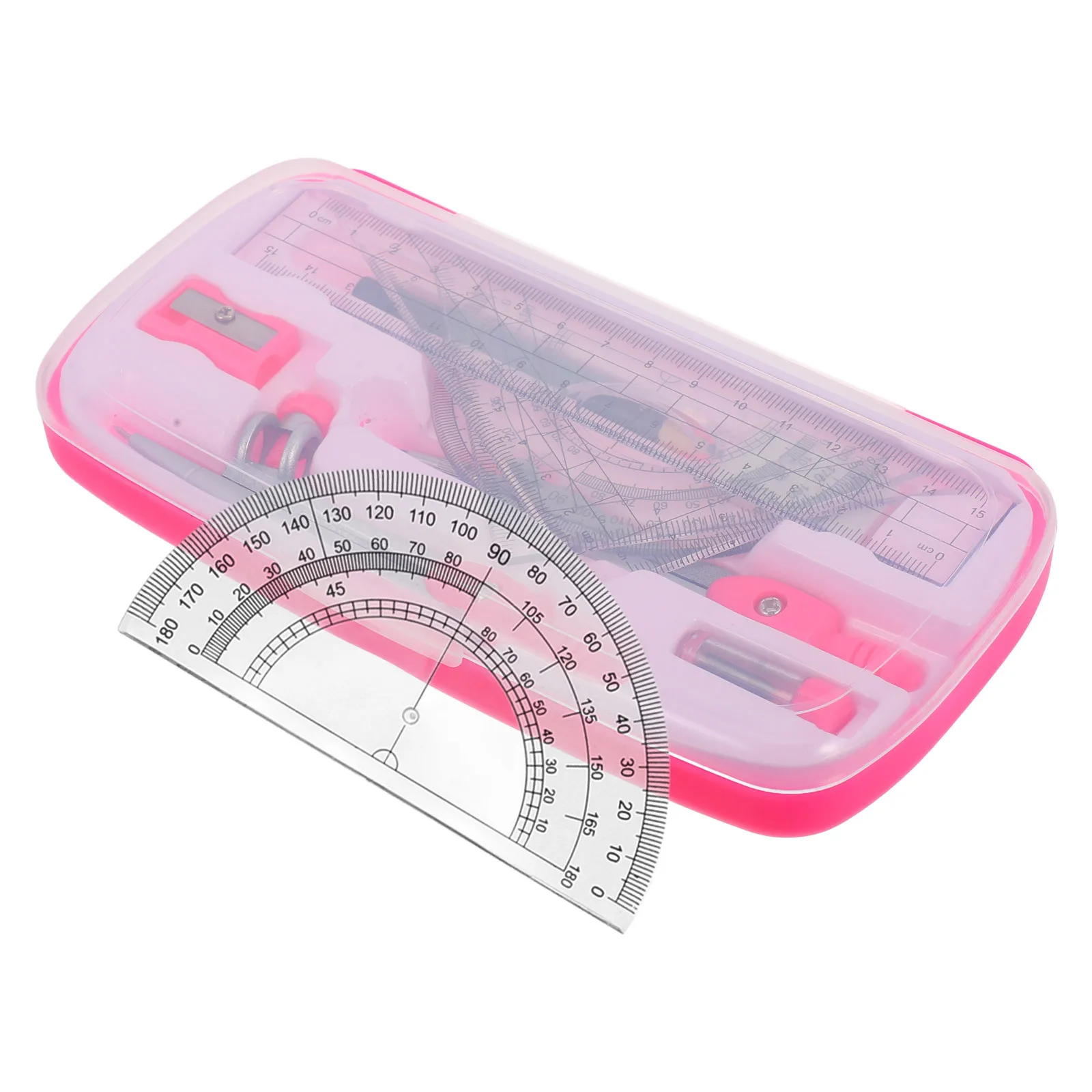 1 مجموعة الهندسة البوصلة مجموعة المنقلة حاكم الرياضيات التعلم قياسات دقيقة المحمولة خفيفة الوزن اللوازم المدرسية