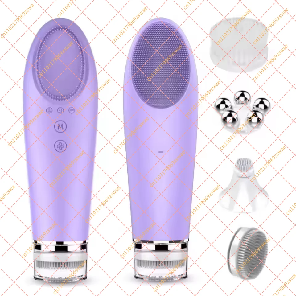 4 In1 Electric Silicone Blackhead Exfoliating Skin Tightening Massage Tool Home Spa Face Cleaner Care Face Brush Cleanser